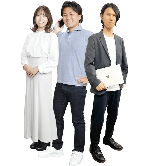 SEO特化型Webマーケティングスクール「WEBMARKS」メンバー 鈴木晋介と神崎有加と今野 直倫